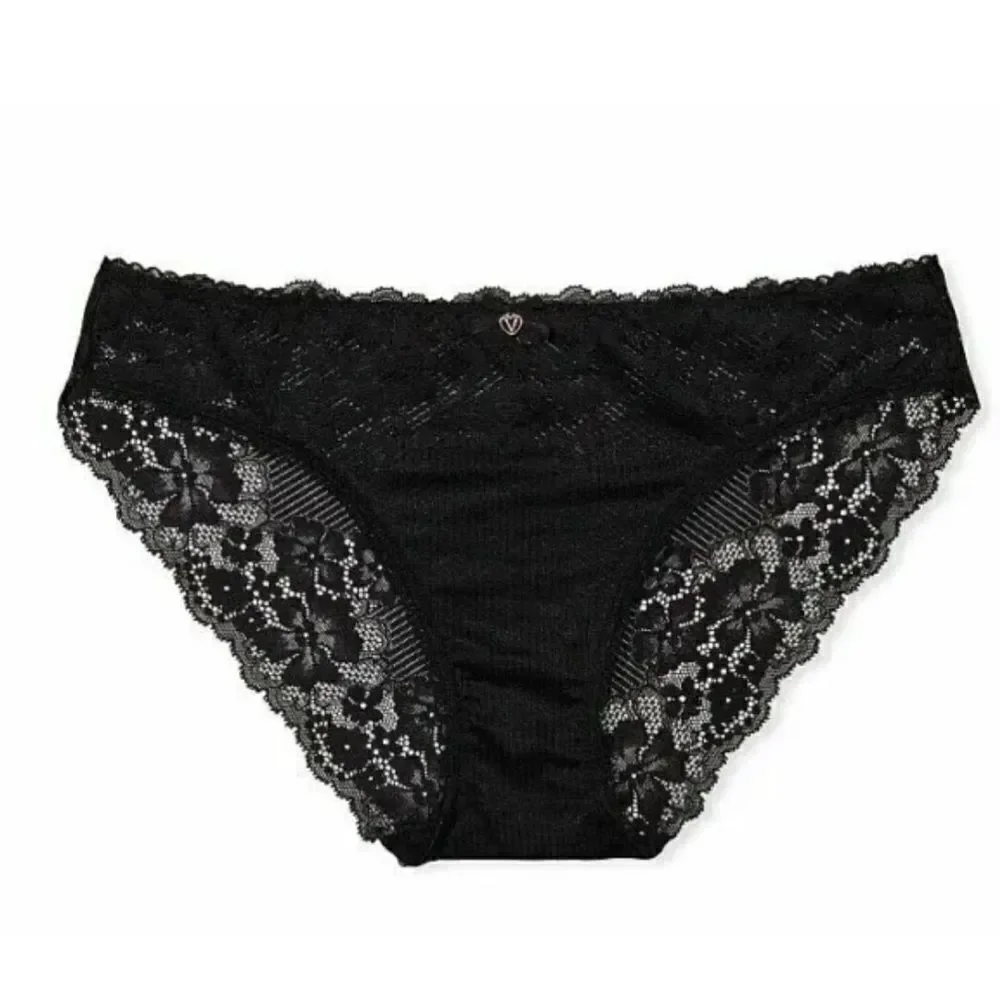 Victorias Secret Body by Victorias Mesh Lace Bikini panty Black